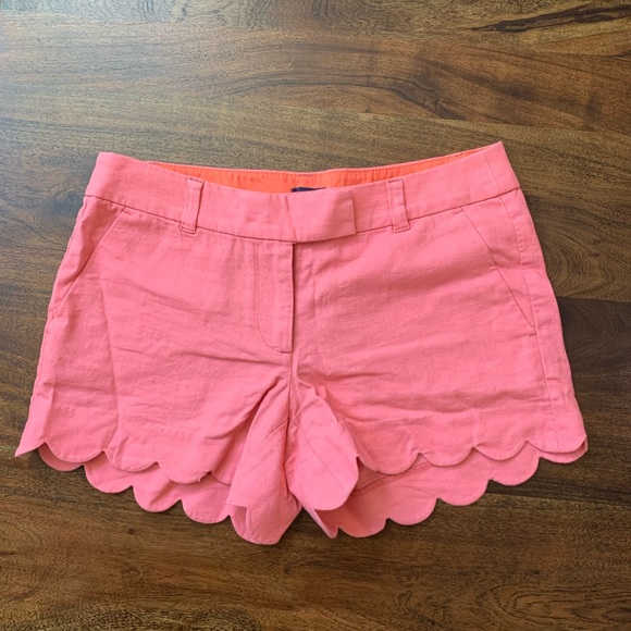 J. Crew linen and cotton scalloped edge shorts. - Picture 3 of 6